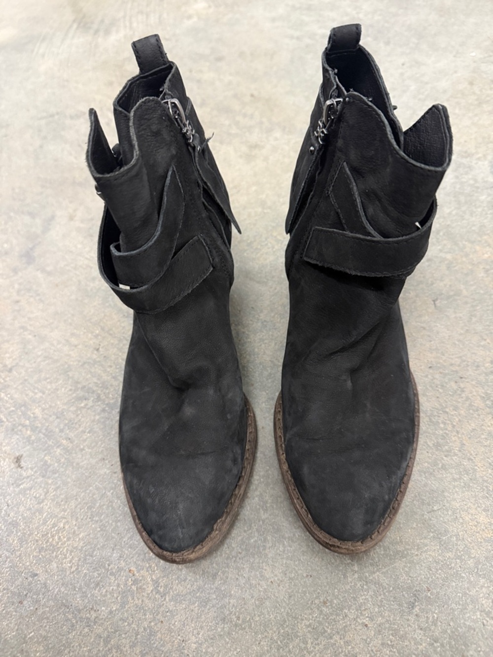 Sam Edelman Black Suede Ankle Booties with Wrap Strap